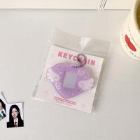 Con llavero Mini soporte para sesión fotográfica, colgante de ala de corazón de amor, decoración colgante, marco para sesión fotográfica de identificación, imagen de ídolo, tarjeta fotográfica - details 3