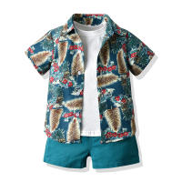 Ropa de verano para niños, camisas de manga corta estampadas, camisetas para bebés, conjunto informal de tres piezas, festival del Agua con salpicaduras - details 0