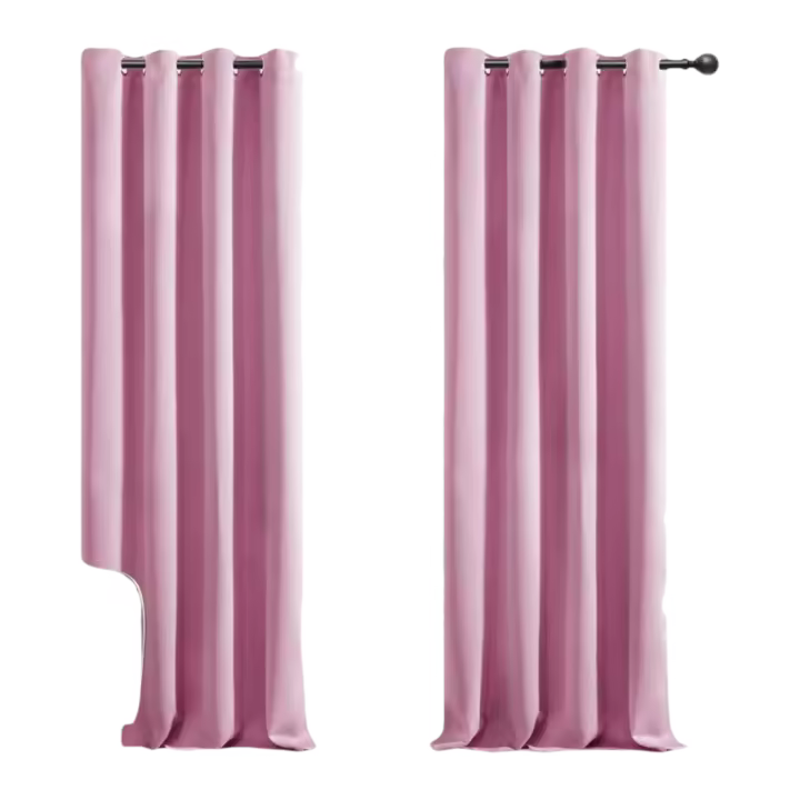 Cortinas Salón Opacas Modernas Térmicas Aislante Decorativas con Ojales 2 Piezas 140 x 260 cm Rosa - 1