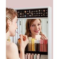 Organizador de Luces LED Armario de Almacenamiento con Espejo sin Marco y Integrado en el Maquillaje 2 Cajones, Bloqueable, Blanco JJC013W01 - details 2