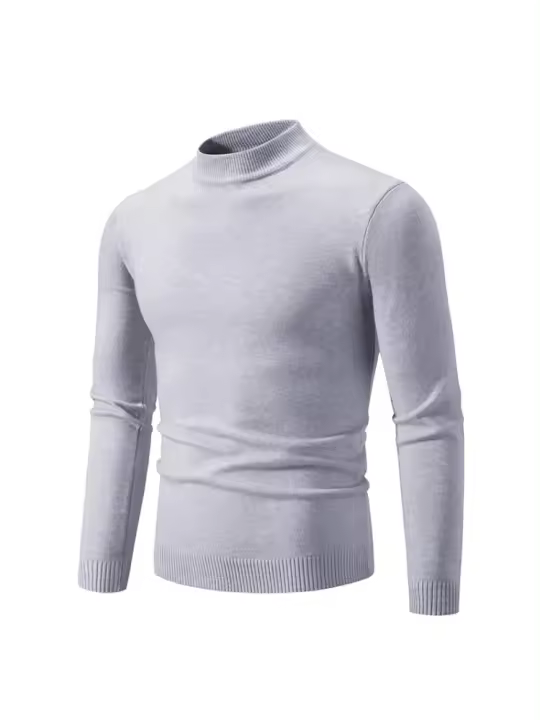 Suéter Casual de Hombre Primavera Moda Básica Sólida Cuello Mock Ajustado Comodidad Tejido de Otoño para Mujeres Material Exterior Viscosa - 1