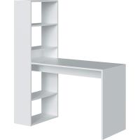 Ordenador, Escritorio con Estanteria Reversible, Blanco Artik, Modelo Duplo, Medidas: 120 cm (Ancho) x 53 cm (Fondo) x 144 cm (Alto) - details 3