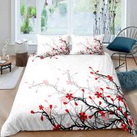 Juego de Ropa de Cama con Diseño de Cerezo Japónesako Sakura en Tamaño King/Queen Floral Primaveral Vintage para Mujeres y Niñas - details 6