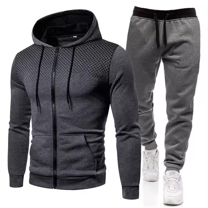 227 Sudaderas con capucha de lunares para hombre y mujer, pantalones deportivos de terciopelo de color sólido Tre, otoño e invierno - 1