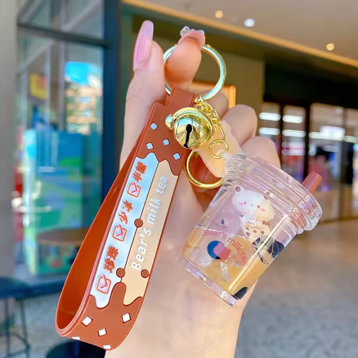 Llave de Bolsa de Perela Oiliosa de Té Colgante de Dibujos Animados de Oso Flotante - 1