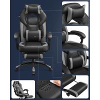 Silla de Oficina con reposapiés telescópico - Reposacabezas Ajustable - Soporte Lumbar - Carga máxima 150 kg - Negro - details 12