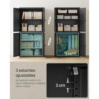 Armario de Garaje de 5 Estantes con 4 Puertas, Armario de Oficina, 40 x 80 x 180 cm, 2 Cerraduras, Estantes Ajustables, Gabinete de Metal, Gris Mate OMC016G01 - details 10