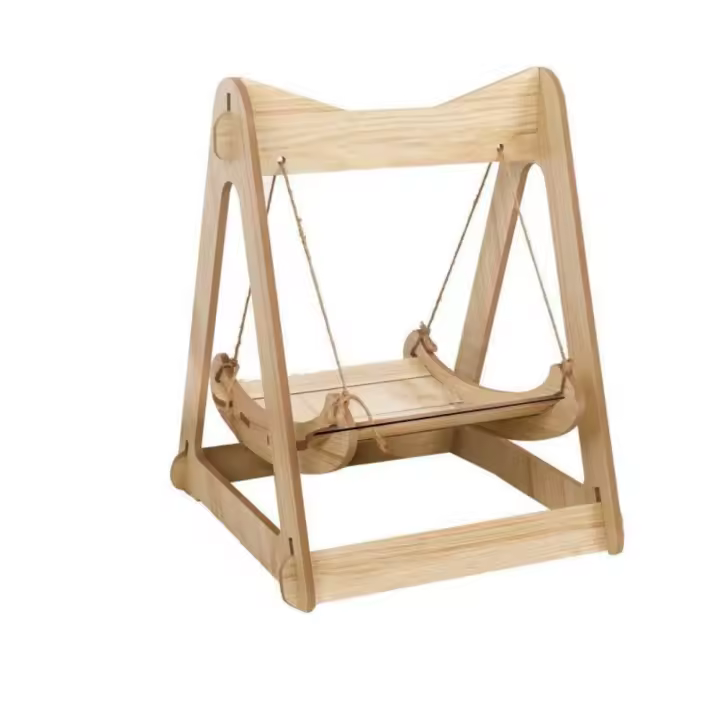 Hamaca columpio extraíble para gatos, nido para mascotas, hamaca colgante de madera de doble capa para cachorros, mecedora lavable para gatos divertidos, sala de estar - 1