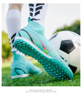 Zapatos de fútbol transpirables de tobillo alto para hombre, botas de fútbol de entrenamiento profesional al aire libre, antideslizantes, ligeras - details 27