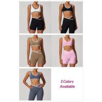 Top deportivo sin costuras con bloques de color y logotipo personalizado para mujer, top corto informal con cuello en V, chaleco clásico sin mangas - details 1