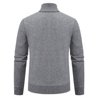 Chaquetas gruesas de moda para hombre, cárdigan con cuello levantado de lana, suéter para exteriores, tejido liso para mantener el calor, otoño e invierno - details 5