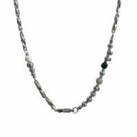 Collar Unisex de Diseño Exclusivo Combinación de Perlas y Piedras Naturales - details 6