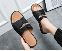 Fregona fresca y transpirable para hombre, cubierta de cuero informal británica, zapatillas para pies, versión coreana, fregona de una pieza a la moda, novedad de 2022 - details 7