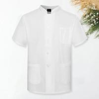 Uniforme de Chef Unisex con cuello levantado, línea decorativa de manga corta, bolsillo tipo parche con doble botonadura, Tops de uniforme de camarero de panadería para restaurante - details 2