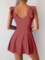 Traje de baño de una pieza 2025, falda deportiva de primavera, traje de baño conservador de talla grande para mujer. - details 7