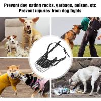 Funda protectora cuero boca perro, bozal de Metal ustable y transpirable mascotas, cesta humana antimordida, bozal, accesorios - details 3