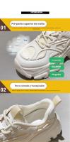 Zapatos blancos versátiles de suela gruesa que aumentan la altura, zapatos deportivos cómodos y transpirables. - details 1
