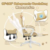 Silla de juego para ordenador, diseño ergonómico, con respaldo alto, soporte lumbar, reposapiés, piel sintética - details 12