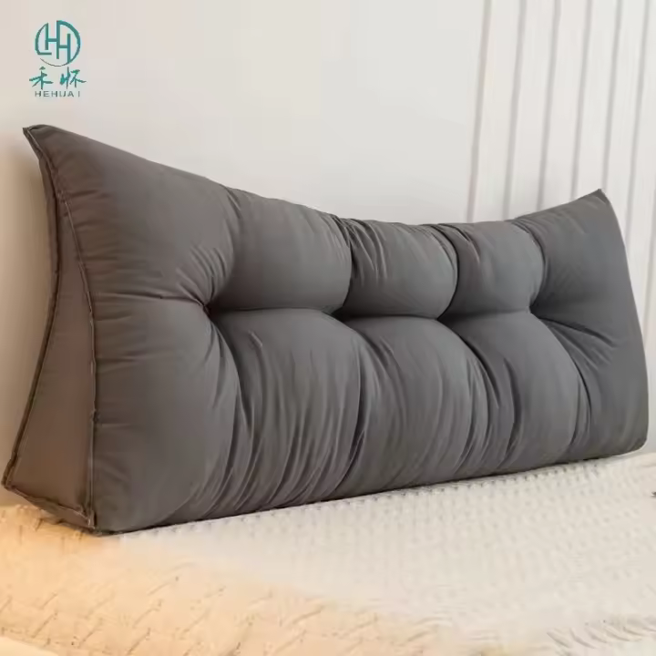 Almohada de Cabeza Triangular Grande Almohada de Espalda para Sofá o Piso con Cubierta Desmontable - 1