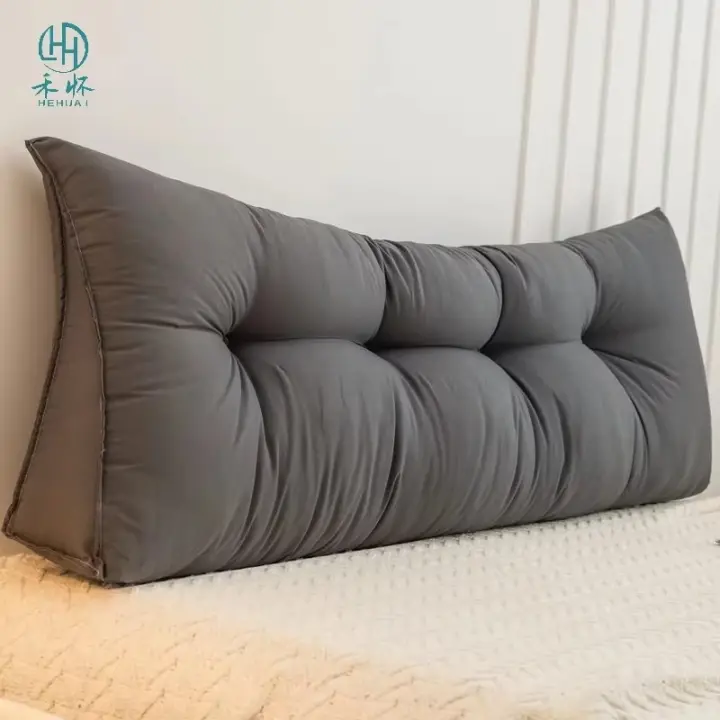 Almohada de Cabeza Triangular Grande Almohada de Espalda para Sofá o Piso con Cubierta Desmontable - 1
