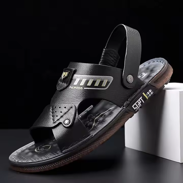 Sandalias de Hombre de Cuero Genuino Comodidad y Frescura en Verano Antideslizantes para Uso Exterior - 1