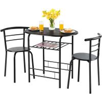 Juego de Mesa de Cocina 3 Piezas para Ahorrar Espacio Mesa de Cocina con Estante y 2 Sillas - details 7