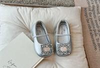 Zapatos de cuero con punta cuadrada para niñas, zapatillas de Ballet con diamantes de agua, suaves, estilo francés, novedad de verano, 2024 - details 11