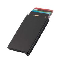 Cartera inteligente Anti RFID para hombre, portatarjetas de crédito, identificación, Metal, delgada, bloqueo de aluminio, billetera protegida, pequeña funda para tarjeta bancaria - details 4