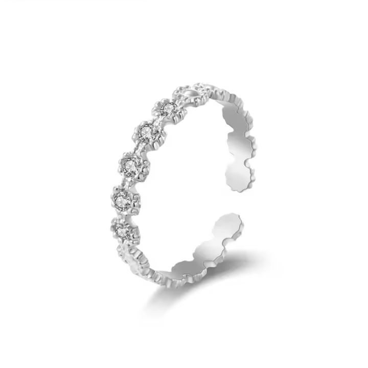 Anillos de acero inoxidable Vintage salvajes y gratis para mujer, anillo fino ajustable de lujo con cristal de boda, joyería de moda - 1