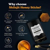Bolsa de palito de miel orgánica Shilajit con miel orgánica, más dulce naturalmente ayuda a aumentar la energía - details 2