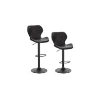 Juego de 2 taburetes de bar giratorios, taburetes altos con altura ajustable entre 60,5 y 82 cm, taburetes de cocina, estructura de metal, con respaldo y reposapiés, 0651BY-2 - details 5