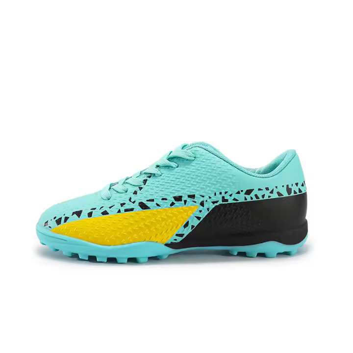 Zapatos de fútbol para niños con uñas rotas, uñas cortas de encaje y césped artificial. - 1