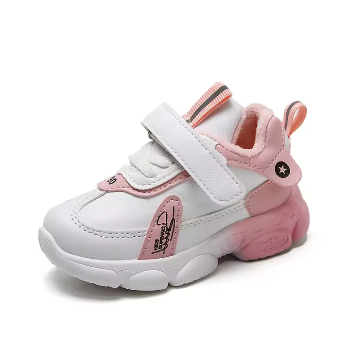 Children's Leather Running Shoes Winter Warm Snow Sports Shoes Kids Waterproof Low Boots Boys Girls Wear-resistant Sneakers - 1