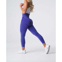 Leggings deportivos de cintura alta para mujer NVG de spandex con pantalones interiores suaves para ropa de gimnasio y fitness. - details 8