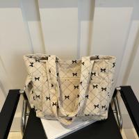 Bolso de mano de lona con patrón de lazo para mujer, bolso de hombro con múltiples bolsillos de moda para uso diario, bolso de viaje diario versátil de alta calidad, bolso para mujer, bolso - details 3