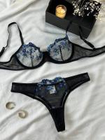 Babydoll de encaje bordado erótico, lencería Sensual de encaje, conjunto de sujetador 2024 para mujer, ropa interior íntima, disfraces sexys, conjunto de sujetador y bragas - details 1