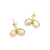 Perlas de latón de alta calidad con baño de oro de 18K, media perforación, para conectar dijes, tapas de perlas, accesorios para la fabricación de joyería DIY para mujeres - details 40