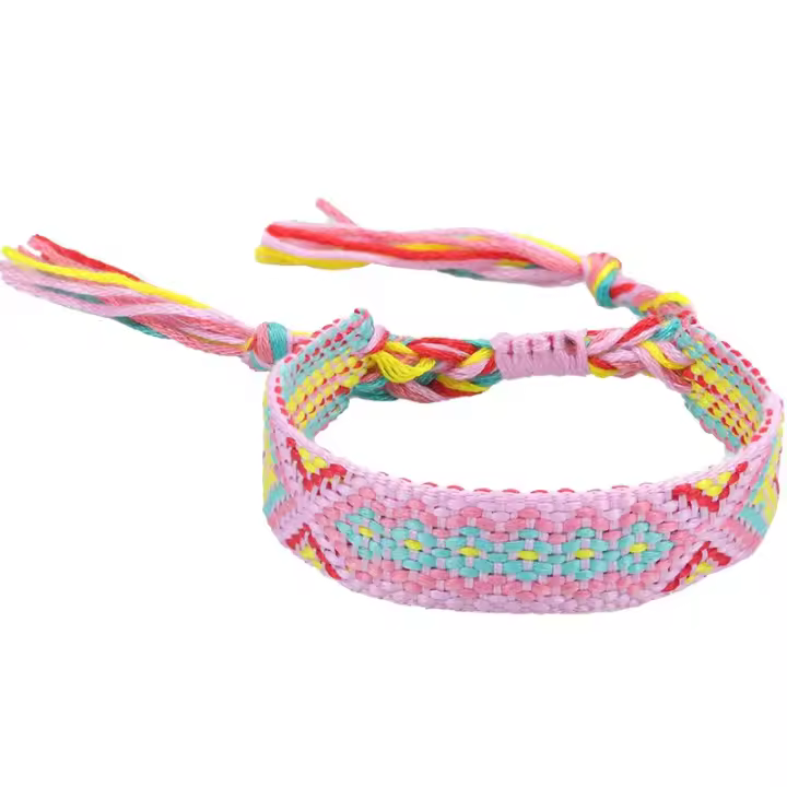 Pulsera de la Amistad tejida para hombre y mujer, brazalete de cuerda trenzada hecha a mano con borlas ajustables, 2 piezas - 1