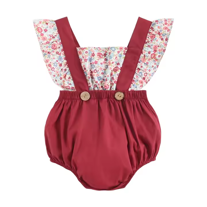 Ropa Algodón Recién nacido Mono Para Niña Flores Niña Mono Princesa Verano - 1