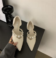 Nuevo bolso trasero y zapatos individuales con perlas de moda. - details 32