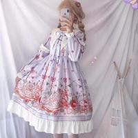 Lencería Lolita para mujer estilo Haruku japonés con volantes y mangas largas vestido de muñeca informal con cintura imperio talla - details 10