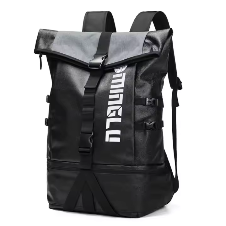 Mochila informal con tapa para hombre, mochila de gran capacidad, puede sostener baloncesto, con separación húmeda y seca - 1