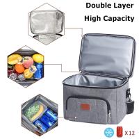 Bolsa de almuerzo Bento aislante de doble capa de gran capacidad, refrigerador portátil para Picnic, bolsa de hielo, bolsas térmicas impermeables para comida - details 4