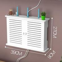 Cajas de almacenamiento de enrutador Wifi inalámbrico, caja de madera, soporte de Cable Plus, tablero de enchufe colgante de pared, estante de almacenamiento S - details 7
