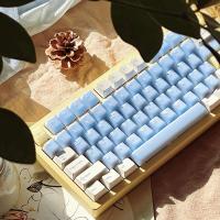 Teclas translúcidas azules de 164 teclas, PBT ABS, doble disparo, perfil de cereza, juego grande de teclas para teclado nical con diseño Alice - details 5
