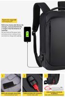 Mochila de viaje de gran capacidad para hombre, bolsa para ordenador portátil de negocios con carga USB, bolso personalizable para exteriores - details 10