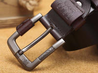 Cinturón de piel 100% auténtica para hombre, correa de cintura de lujo, de piel de vaca, Estilo Vintage, hebilla - details 7