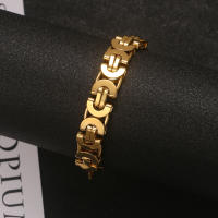 Brazalete para Hombre Euroamericano Nuevo, Cadena Imperial de Acero Inoxidable, Diferentes Tamaños, Estilo Hip Hop, Diseño Plano y Audaz - details 4