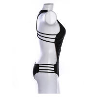 Traje de Baño de Tela Adhesiva de Una Pieza Floral Monokini sin Espalda de Corte Alto - details 14