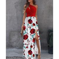 2025 Mujeres Alta Calidad Vestidos Mujeres Slant Hombre Hueco Temperamento Gradiente de Color Alta Split Vestidos Largos - details 5